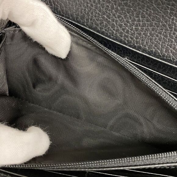 Gucci Long Wallet Ggmarmont GG Supreme 456116 PVC Leather Beige Black Gold - Picture 5 of 6